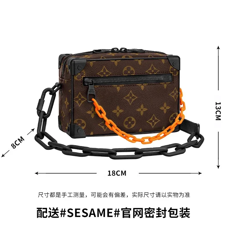 Classic universal single shoulder bag, fashionable mens and womens retro bag, oblique style, small square shoulder strap, iron feet *No quality problems, no returns without reason(pic14) Classic universal single shoulder bag, fashionable men's and women's retro bag, oblique style, small square shoulder strap, iron feet *No quality problems, no returns without reason