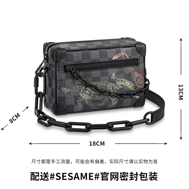 Classic universal single shoulder bag, fashionable mens and womens retro bag, oblique style, small square shoulder strap, iron feet *No quality problems, no returns without reason(pic16) Classic universal single shoulder bag, fashionable men's and women's retro bag, oblique style, small square shoulder strap, iron feet *No quality problems, no returns without reason