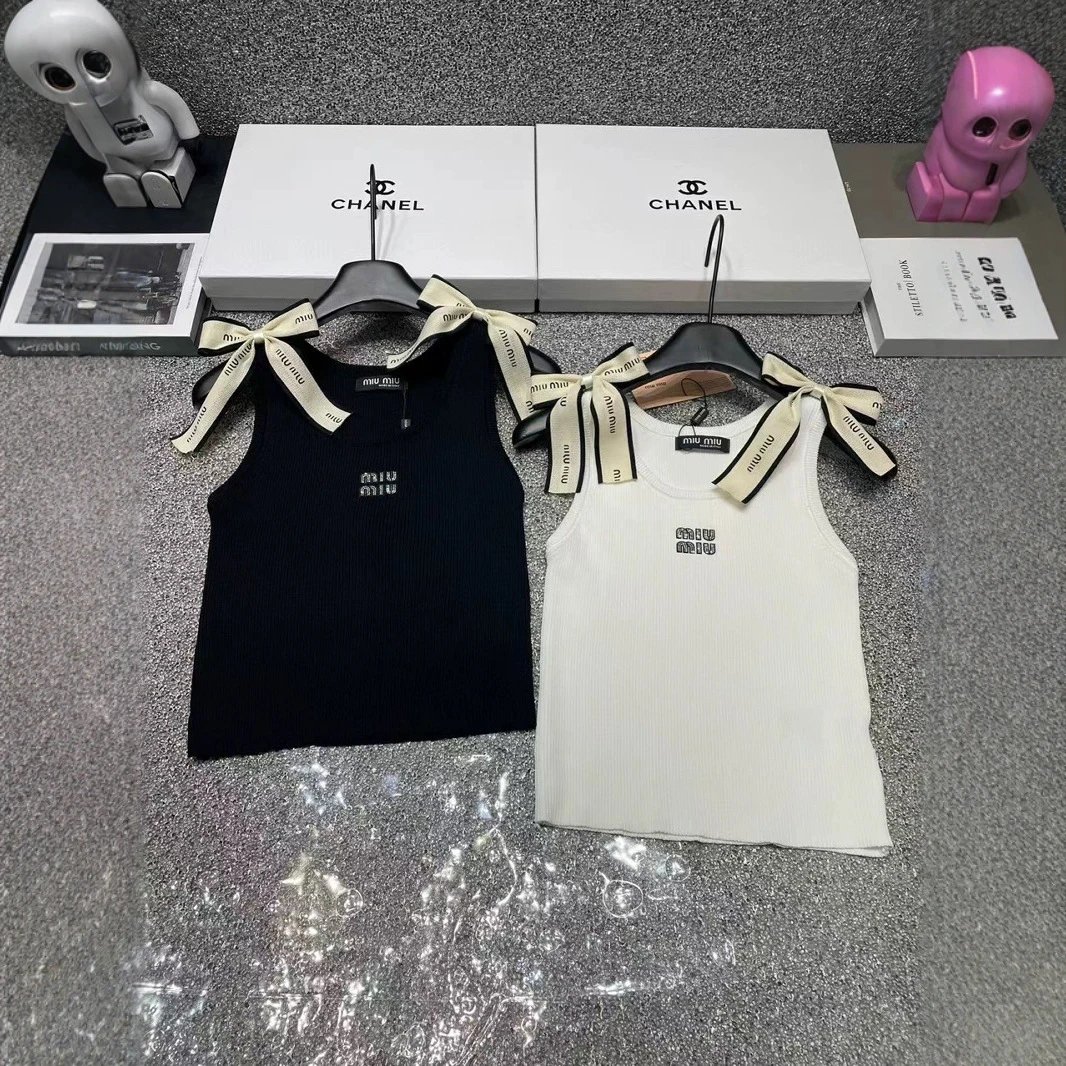 Miu Miu Ribbed Tank Top with L