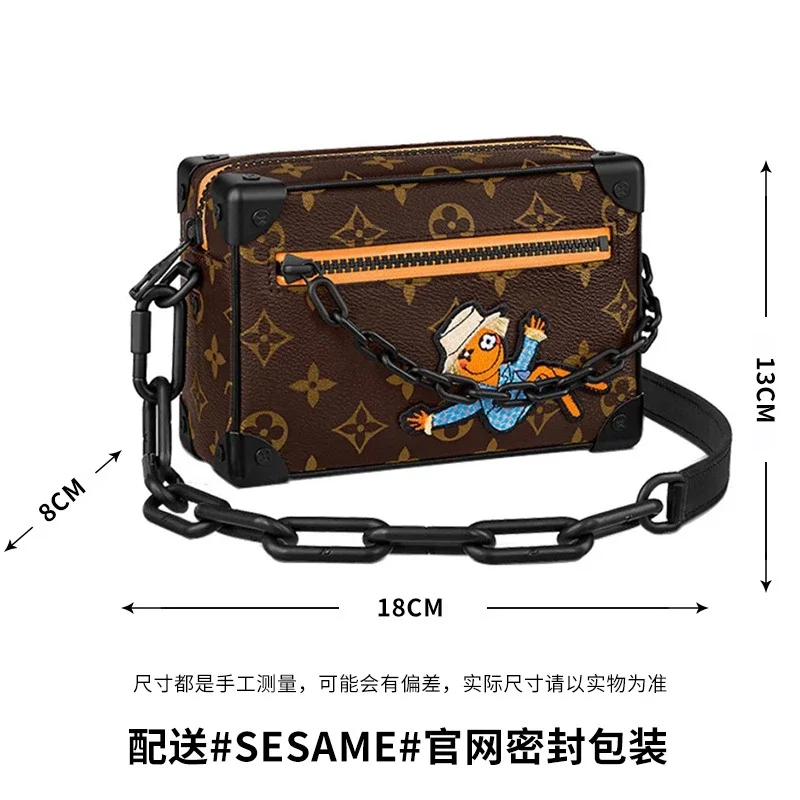 Classic universal single shoulder bag, fashionable mens and womens retro bag, oblique style, small square shoulder strap, iron feet *No quality problems, no returns without reason(pic12) Classic universal single shoulder bag, fashionable men's and women's retro bag, oblique style, small square shoulder strap, iron feet *No quality problems, no returns without reason