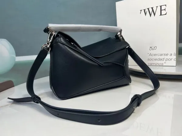 Loewe Puzzle Mini Black Leather Shoulder Bag - 6