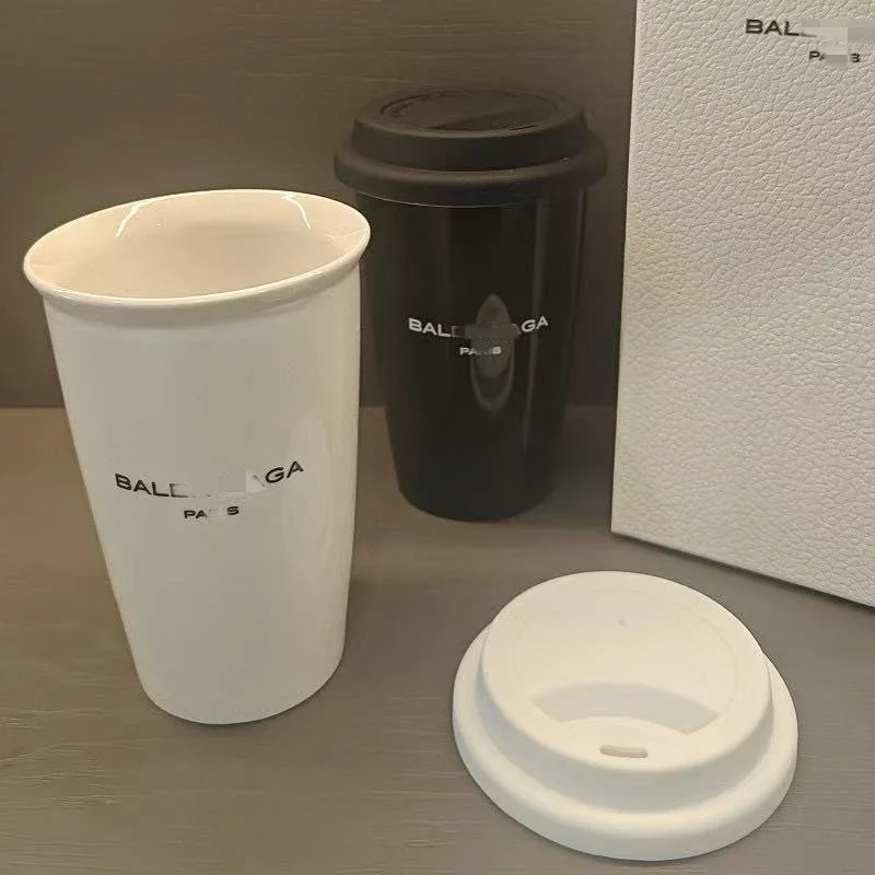 Hand Cup Paris Coffee Cup Coffee Cup Home Water Cup Mug Liner Ceramic Holding Ceramic Black and White Accompanying b* No quality issues, no return without reason