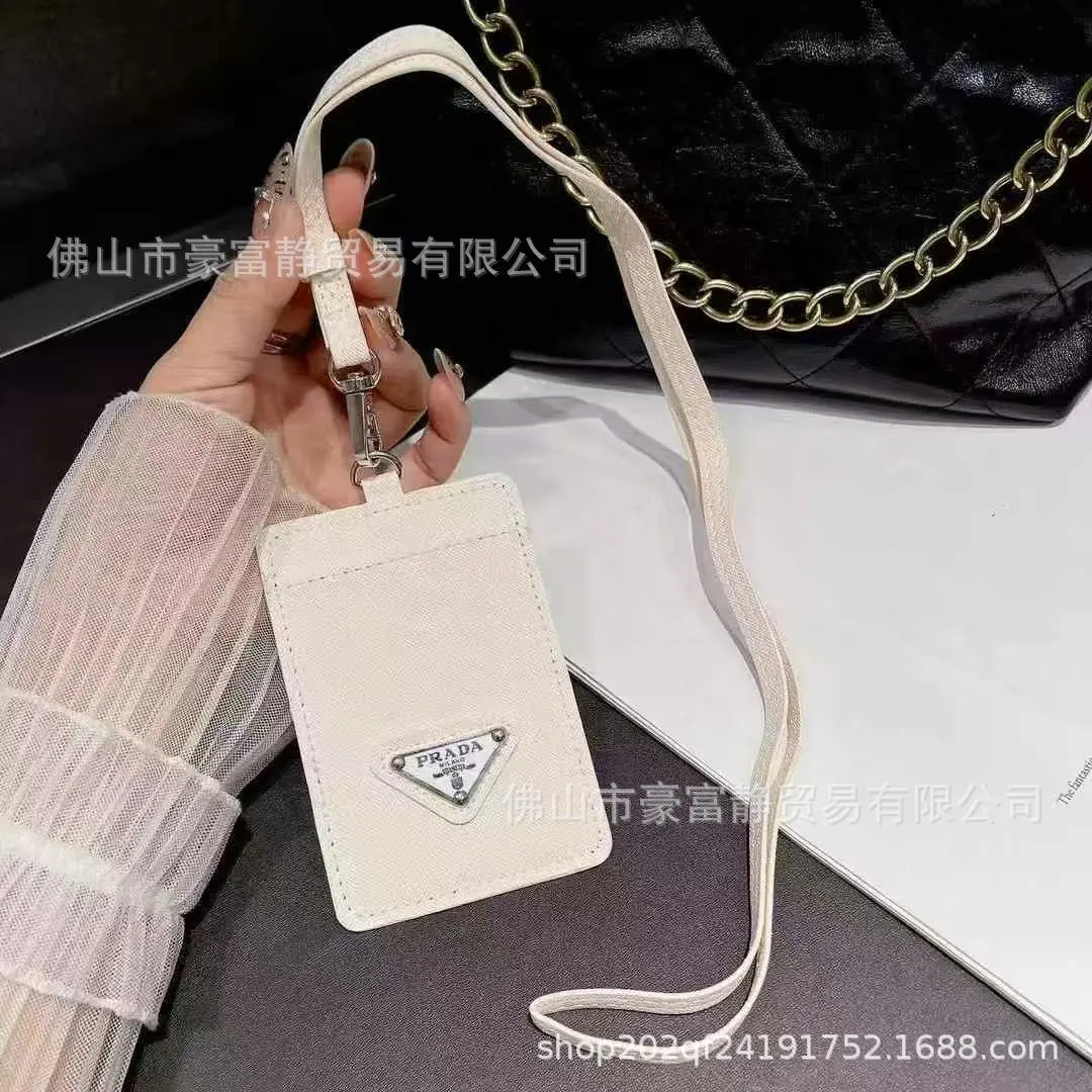 Set of triangular logo long brand work license, style work permit, tide card, foreign trade hanging set, neck lanyard, ins European and American *No quality problem, no return without reason