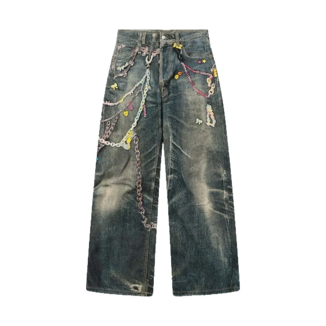 199625 mens and womens retro jeans high-speed rail chain early spring ac new version street printing home design Nanyou *No quality problems, no returns without reason(pic6) 199625 men's and women's retro jeans high-speed rail chain early spring ac new version street printing home design Nanyou *No quality problems, no returns without reason