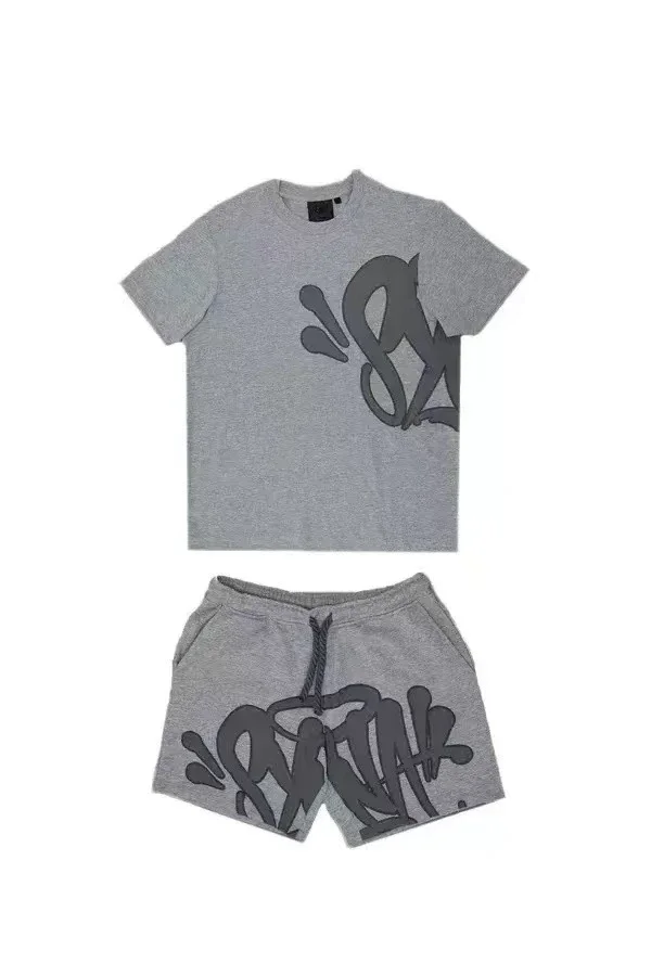 Loose men's and women's casual printed hip-hop letter short-sleeved tops street men's summer trendy brand-style sports suits Europe and the United States *No quality issues and no return wit
