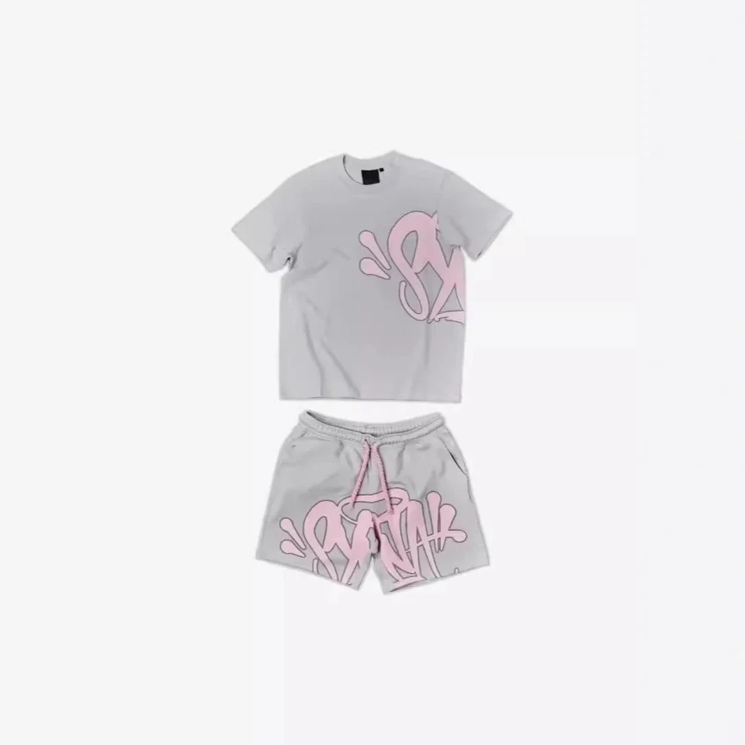 Loose men's and women's casual printed hip-hop letter short-sleeved tops street men's summer trendy 