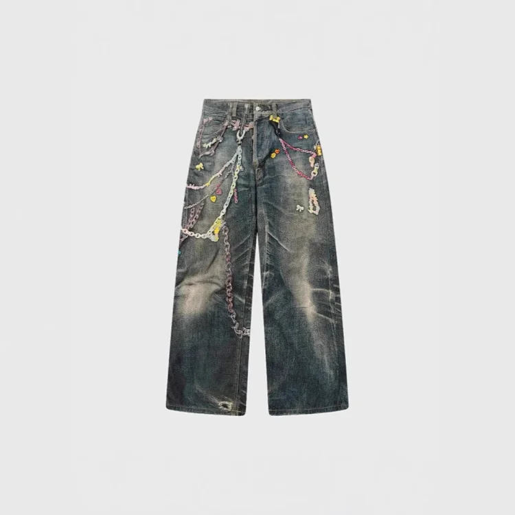 199625 mens and womens retro jeans high-speed rail chain early spring ac new version street printing home design Nanyou *No quality problems, no returns without reason(pic4) 199625 men's and women's retro jeans high-speed rail chain early spring ac new version street printing home design Nanyou *No quality problems, no returns without reason
