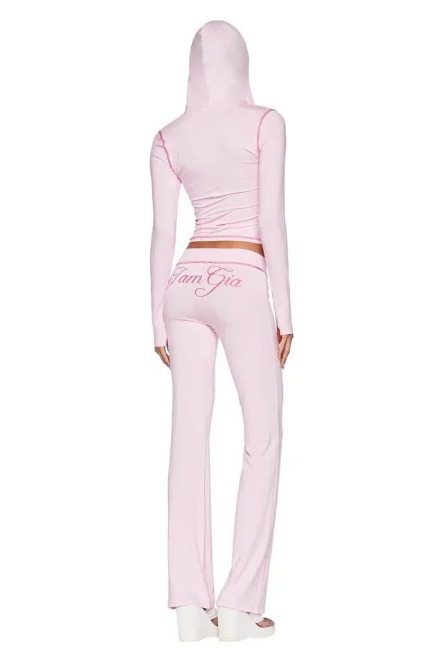 I.AM.GIA Jackets Zip-up hooded cropped jacket with Gia logo and contrast topstitching product detail image 20