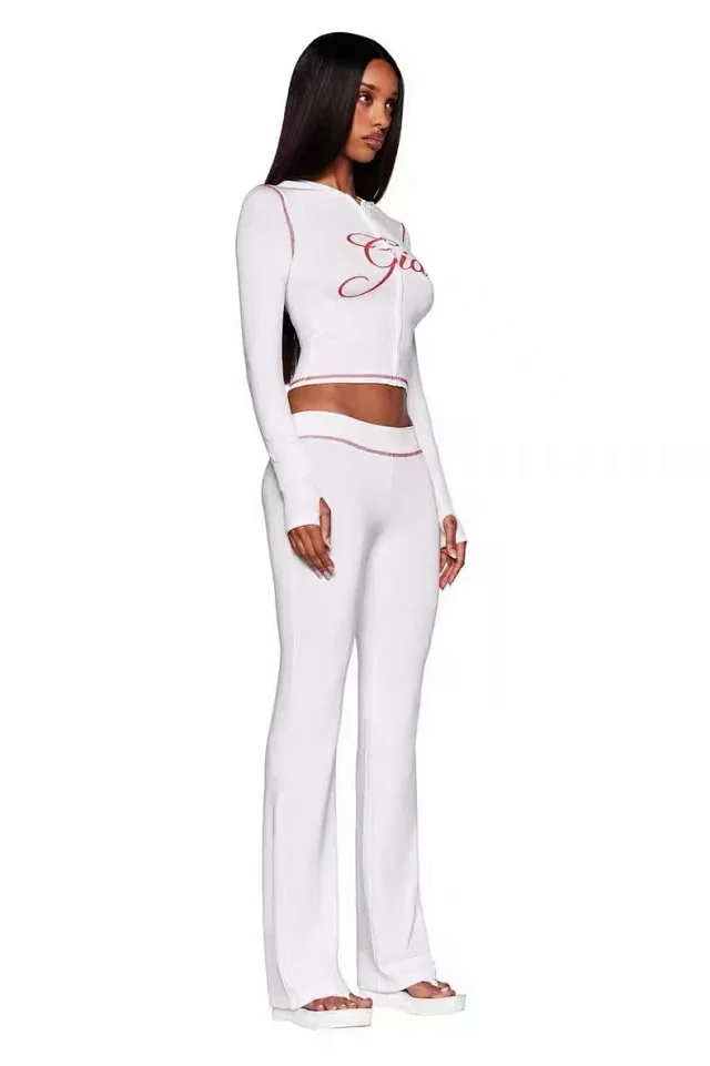 I.AM.GIA Jackets Zip-up hooded cropped jacket with Gia logo and contrast topstitching product detail image 23