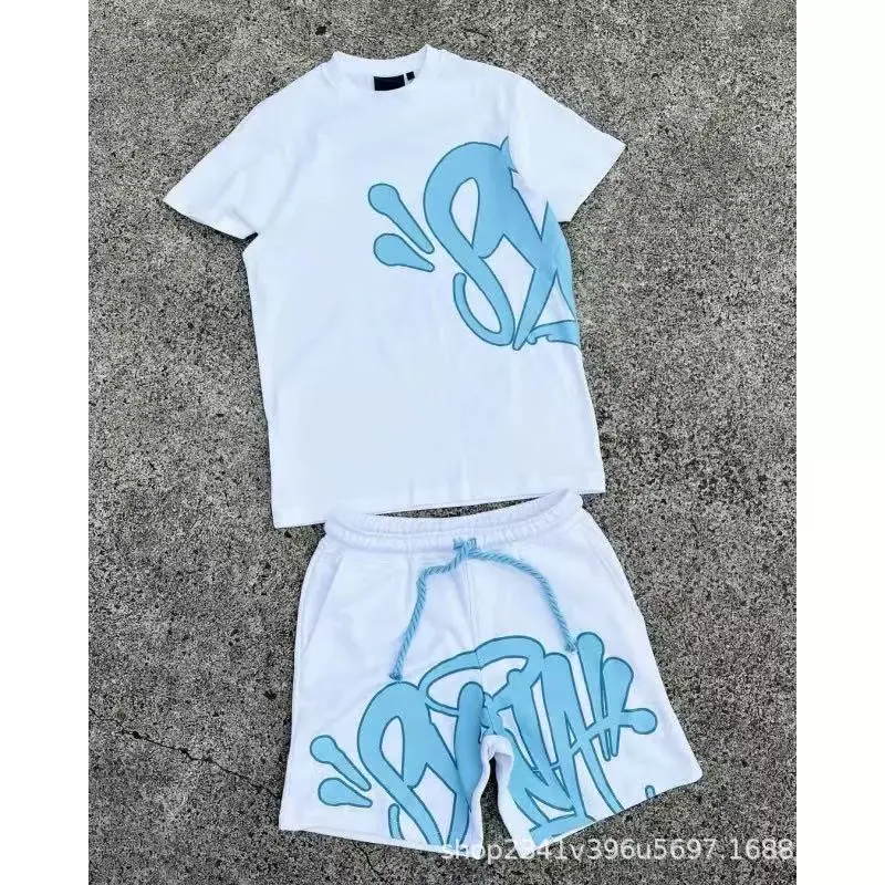 Loose men's and women's casual printed hip-hop letter short-sleeved tops street men's summer trendy brand-style sports suits Europe and the United States *No quality issues and no return wit