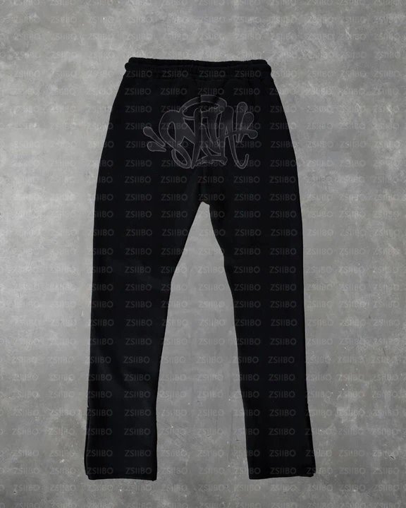 T03黑色长裤【灰印花】