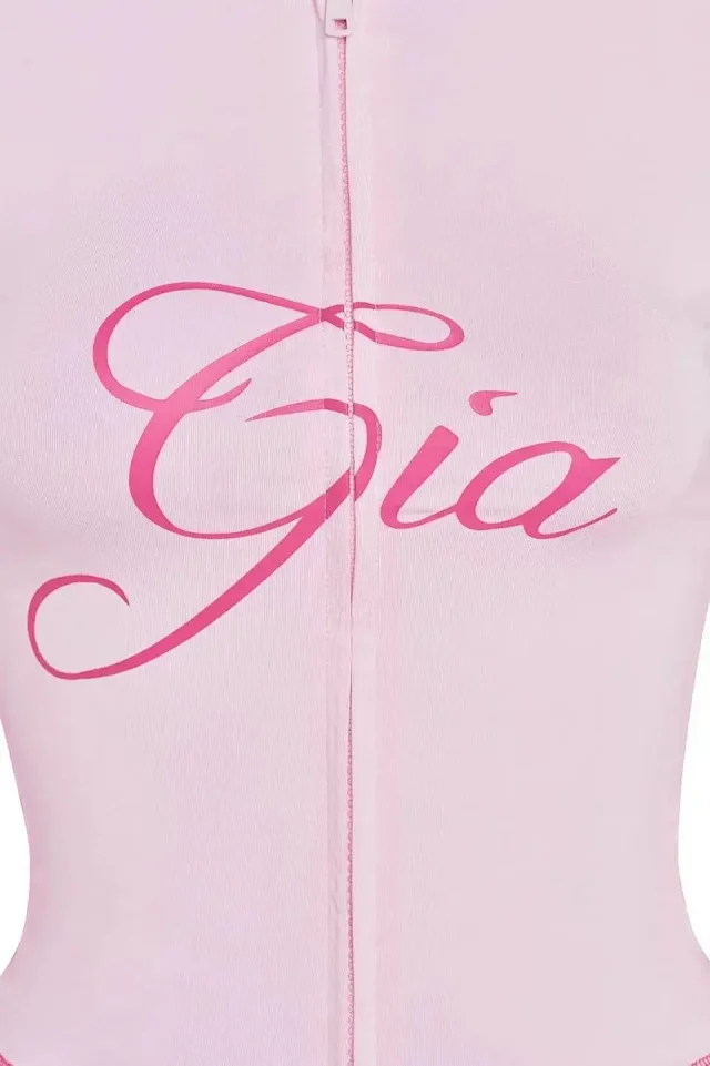 I.AM.GIA Jackets Zip-up hooded cropped jacket with Gia logo and contrast topstitching product detail image 10