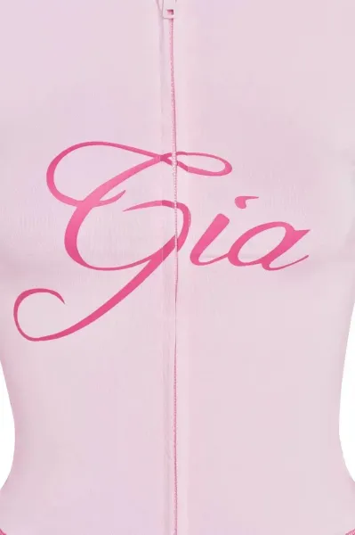 Design Jam Gia Logo Embroidered Light Blue Flared Pants - 11