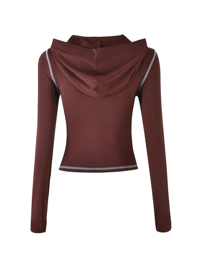 I.AM.GIA Jackets Zip-up hooded cropped jacket with Gia logo and contrast topstitching product detail image 21