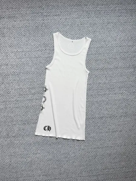 Chrome Hearts Logo Print White Vest-Top - 3