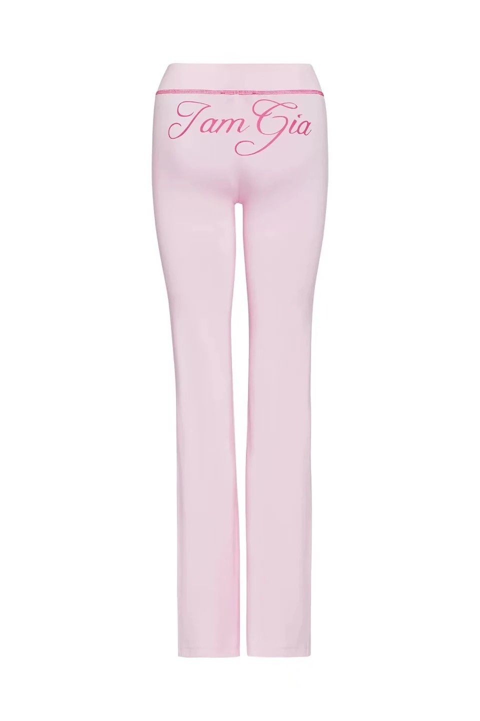 Design Jam Gia Logo Embroidered Light Blue Flared Pants - 12