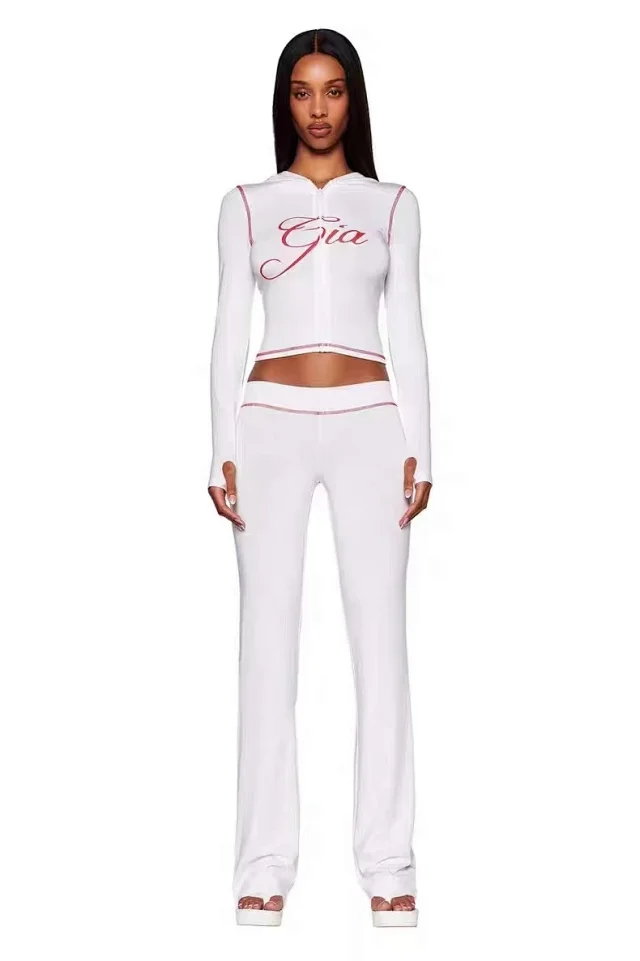 I.AM.GIA Jackets Zip-up hooded cropped jacket with Gia logo and contrast topstitching product detail image 22