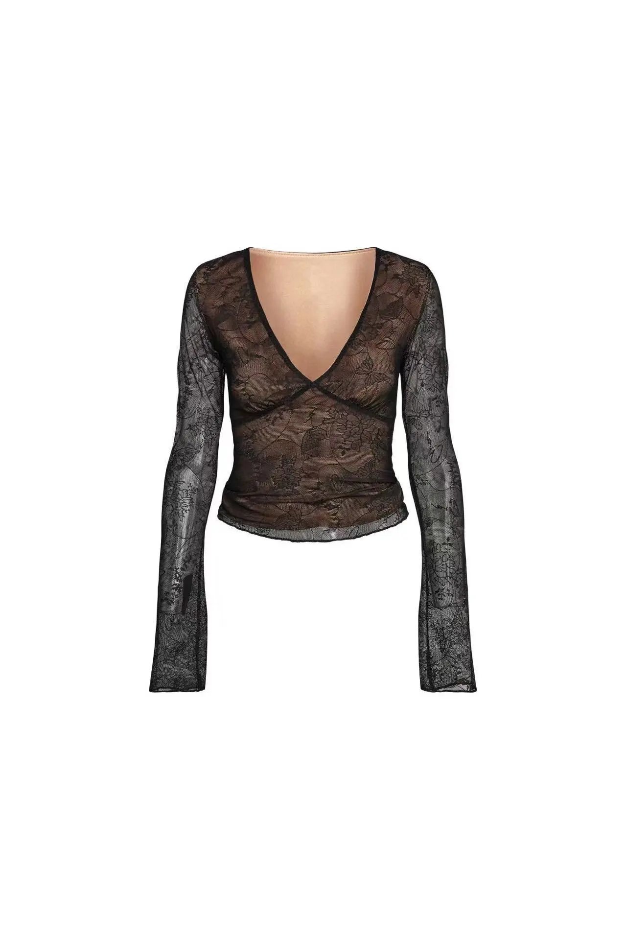 Design Lace Wrap Skirt Black - 9