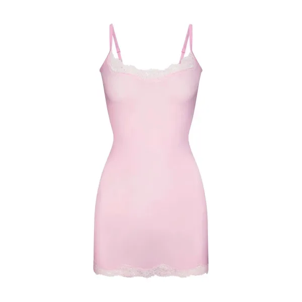 Design White Lace-Trim Camisole Dress - 18