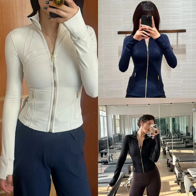 Unbranded Jackets Fitted stand-collar full-zip athletic jacket with zip pockets and thumbhole cuffs product detail image 6