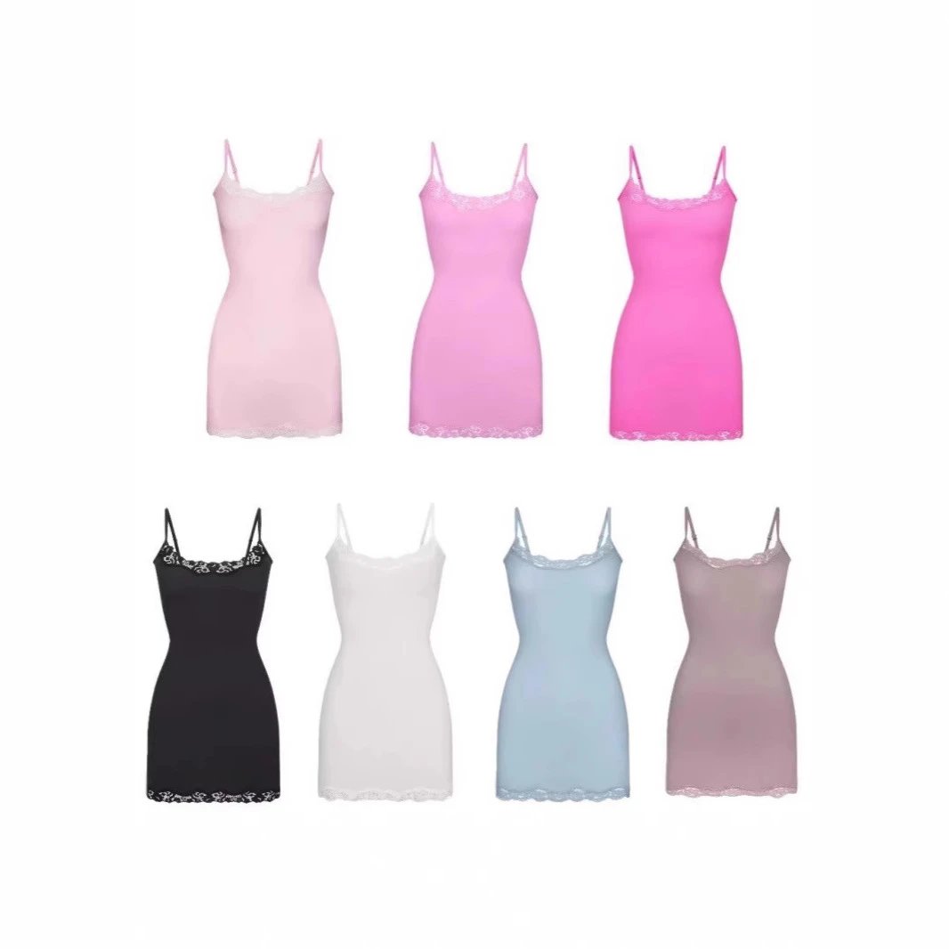 Lace Trim Camisole Slip Dress 