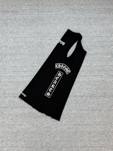 Chrome Hearts Logo Print White Vest-Top - 9