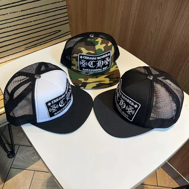 Chrome Hearts Hats Embroidered Logo Patch Mesh Trucker Cap product detail image 1