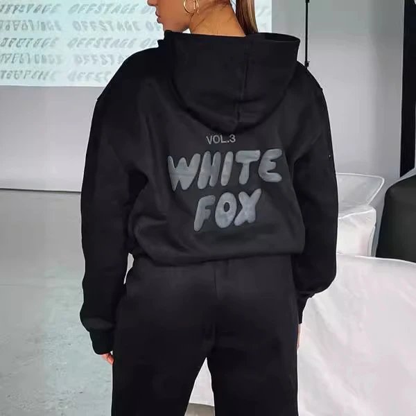 加绒慵懒外套女oversize加厚卫衣秋冬连帽两件套风宽松欧美无质量问题不可无理由退货 4