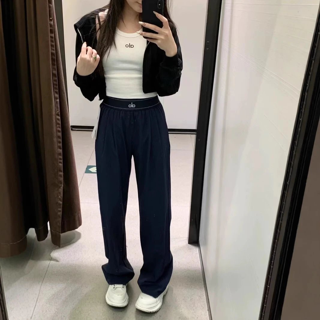 女百搭显垂感休闲裤子瑜伽裤早春裤瘦直筒宽松运动休闲裤瑜伽无质量问题不可无理由退货 2