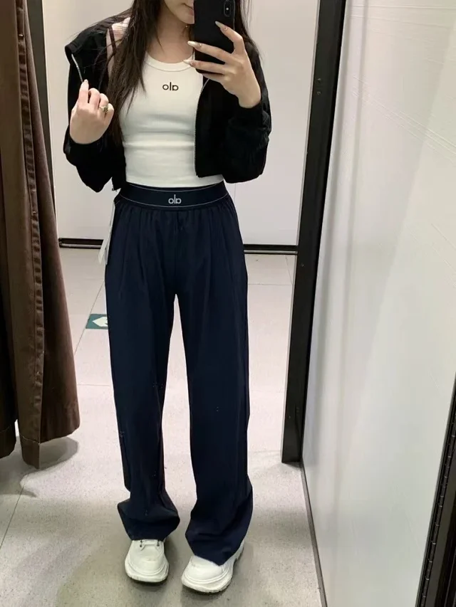 Alo Yoga Trousers Wide-Leg Elastic-Waist product detail image 9