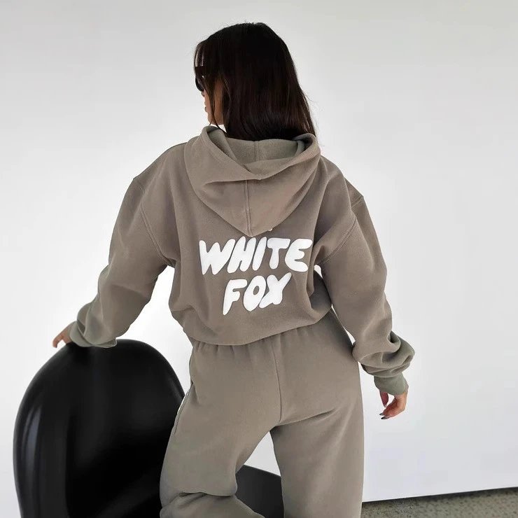 加绒慵懒外套女oversize加厚卫衣秋冬连帽两件套风宽松欧美无质量问题不可无理由退货 5