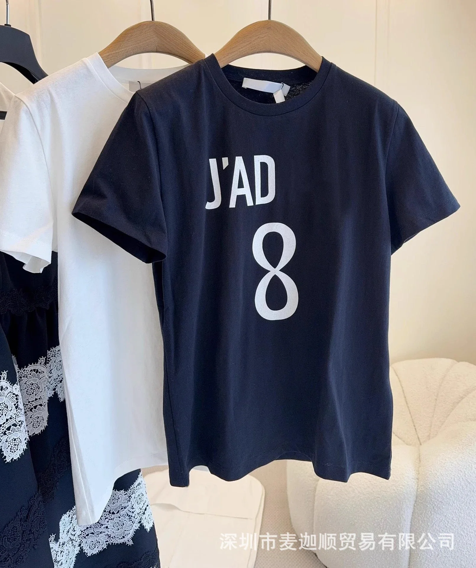 D new home T-shirt printed pure cotton summer loose women's trendy letter tops women's tops short-sleeved 25 high-end *no quality problems and cannot be returned without reason