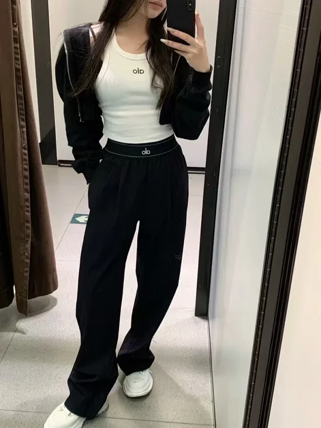 Alo Yoga Trousers Wide-Leg Elastic-Waist product detail image 8