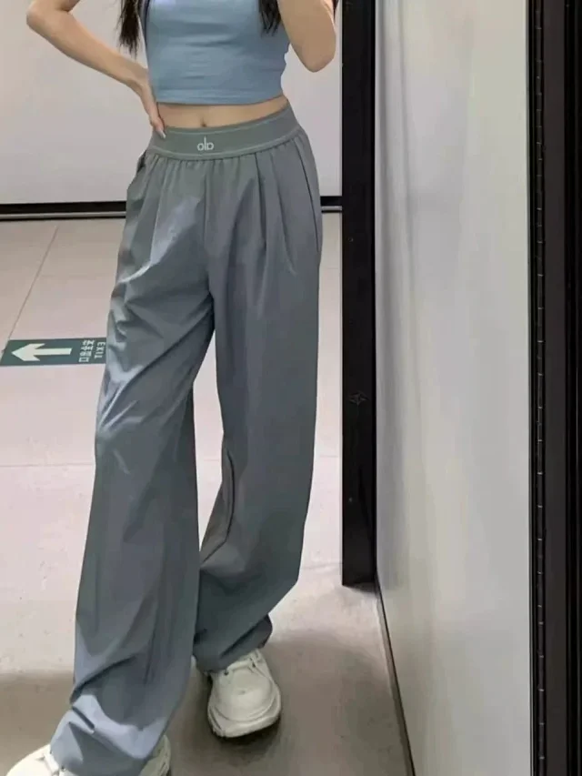 Alo Yoga Trousers Wide-Leg Elastic-Waist product detail image 14