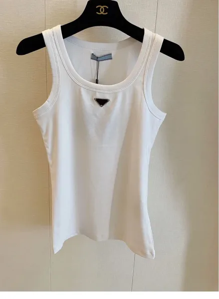 Prada Triangle Logo Cropped Tank Top Black Vest Top - 9