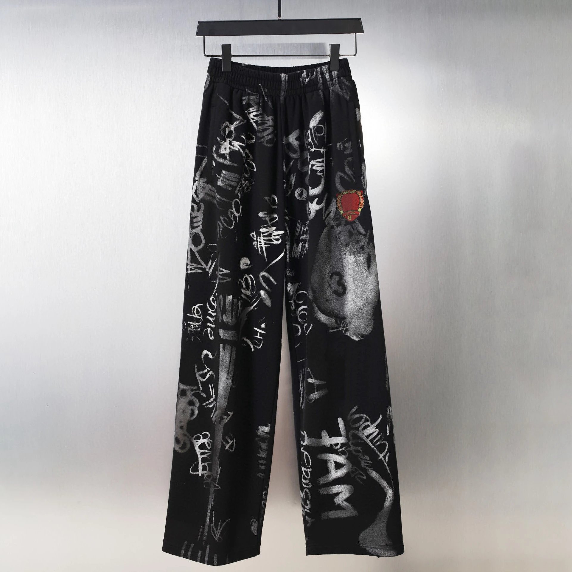 Graffiti Print Wide-Leg Pants 
