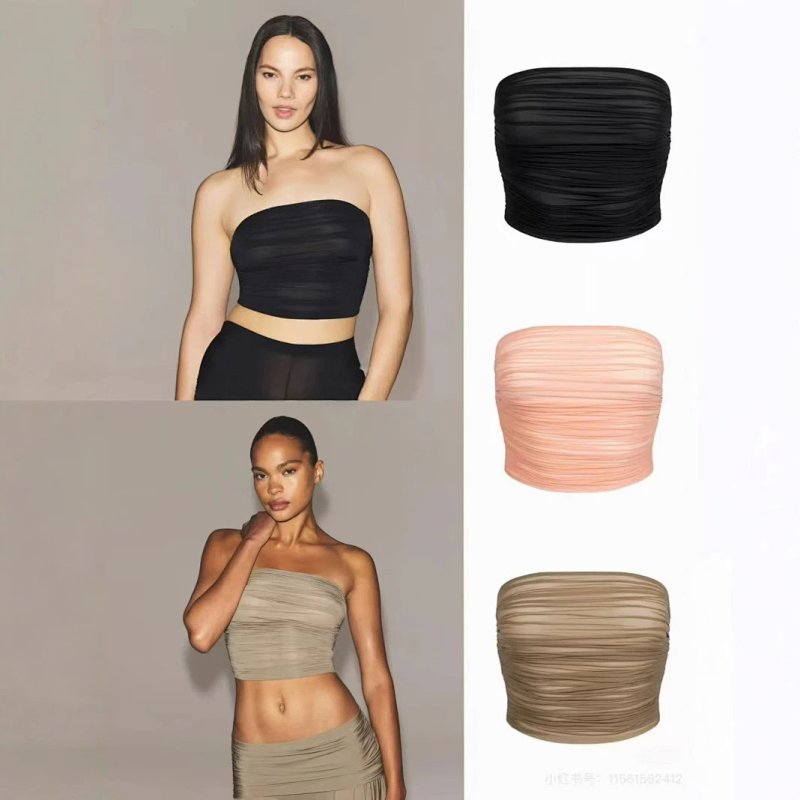 Milky Sheer Cropped Tube Top