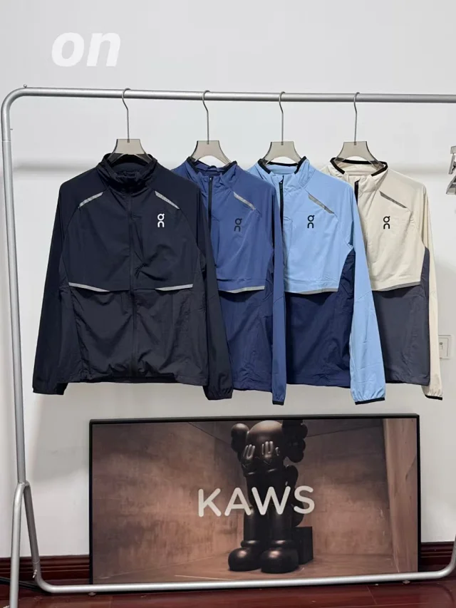 On Jackets Lightweight stand-collar reflective color-block running jacket product detail image 1