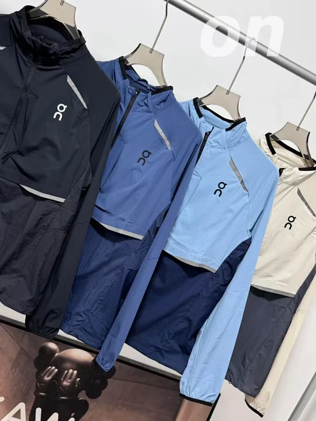 On Jackets Lightweight stand-collar reflective color-block running jacket product detail image 2