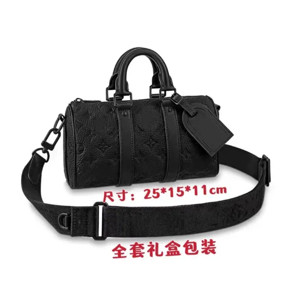 Louis Vuitton Monogram Eclipse Keepall XS Black and White Polka Dot Handbag - 3