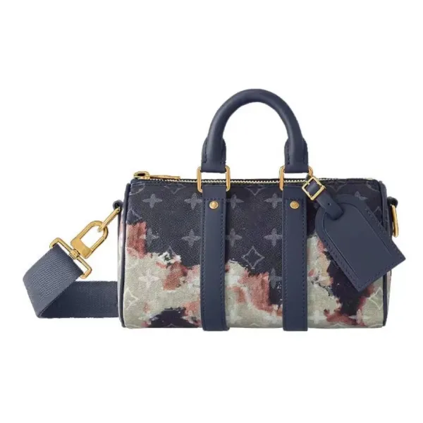 Louis Vuitton Monogram Eclipse Keepall XS Black and White Polka Dot Handbag - 9