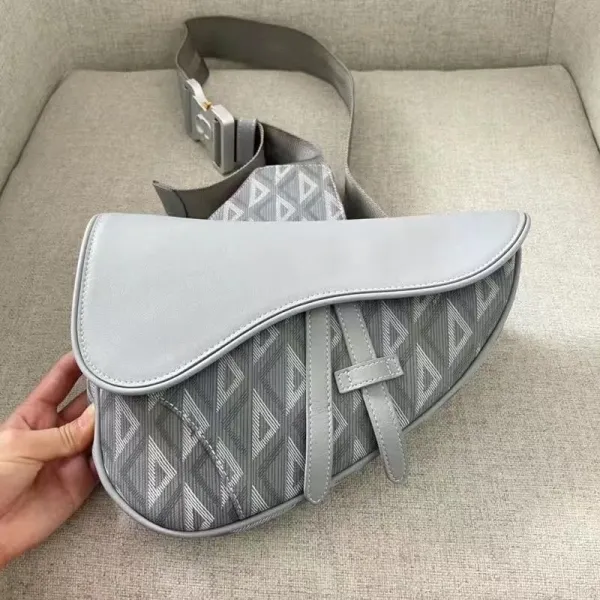Dior Saddle Bag Oblique Beige Multicolor Crossbody Bag - 3