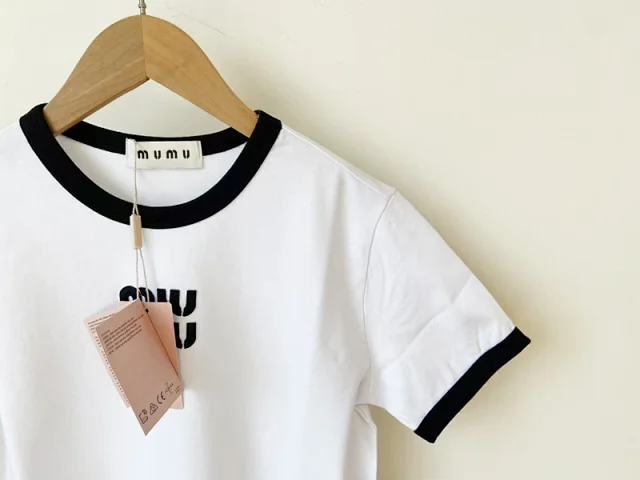 Unbranded T-Shirts Short-Sleeve Ringer T-Shirt with Embroidered Letter Motif product detail image 8