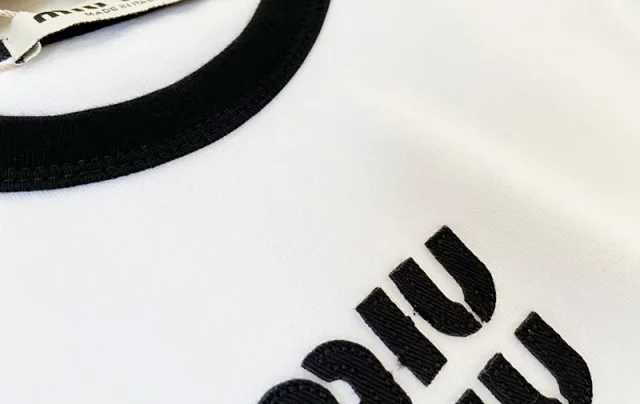 Unbranded T-Shirts Short-Sleeve Ringer T-Shirt with Embroidered Letter Motif product detail image 12