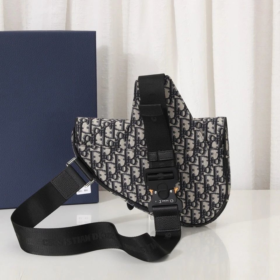 Dior Saddle Bag Oblique Beige Multicolor Crossbody Bag - 4
