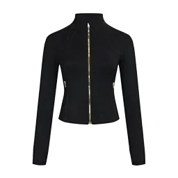 thumbnail for Defcropped + whatsapp same style yoga clothes women's stand-up collar top yoga clothes sports jacket *No quality problems cannot be returned without reason