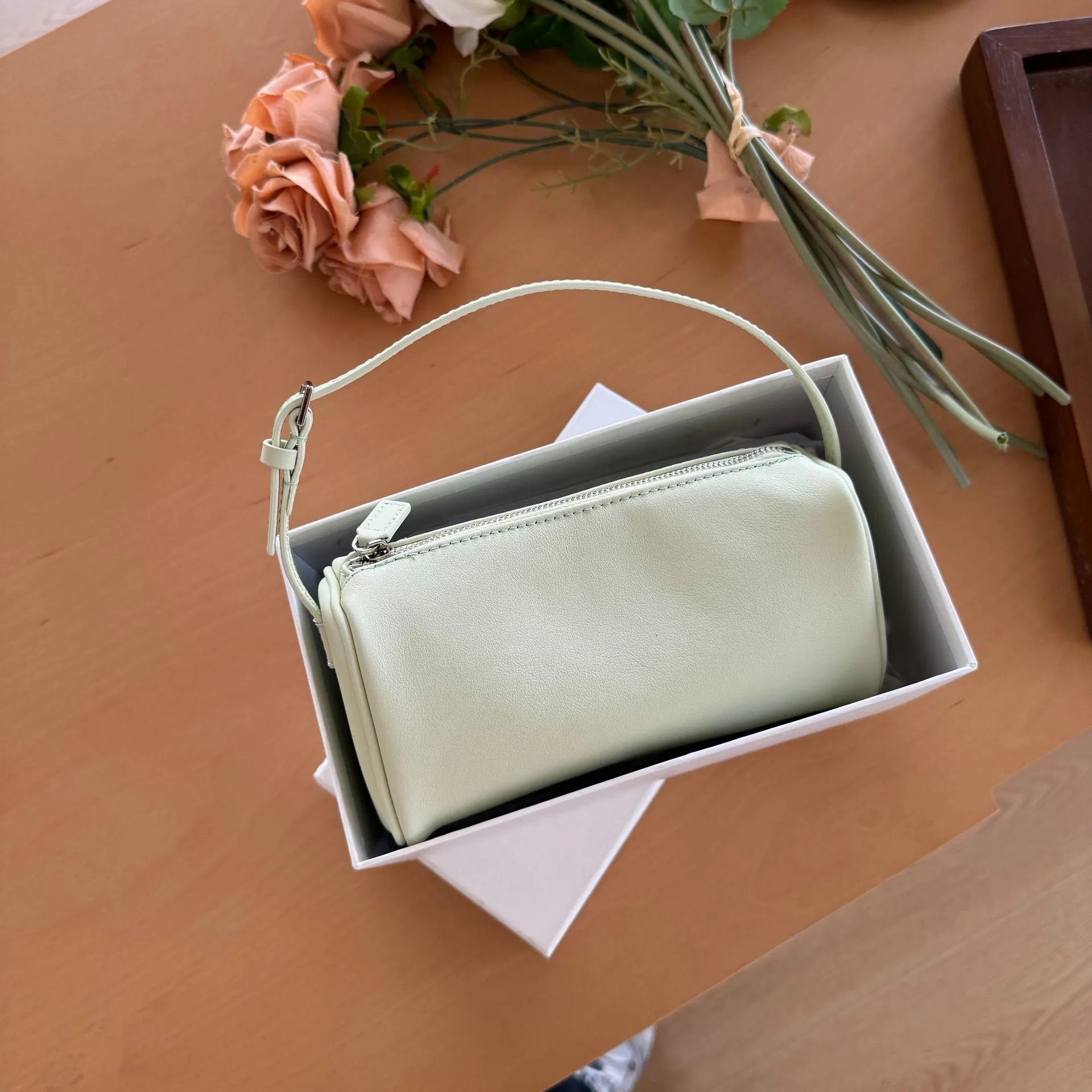 Design Mini Cylinder Bag Mint Green Shoulder Bag