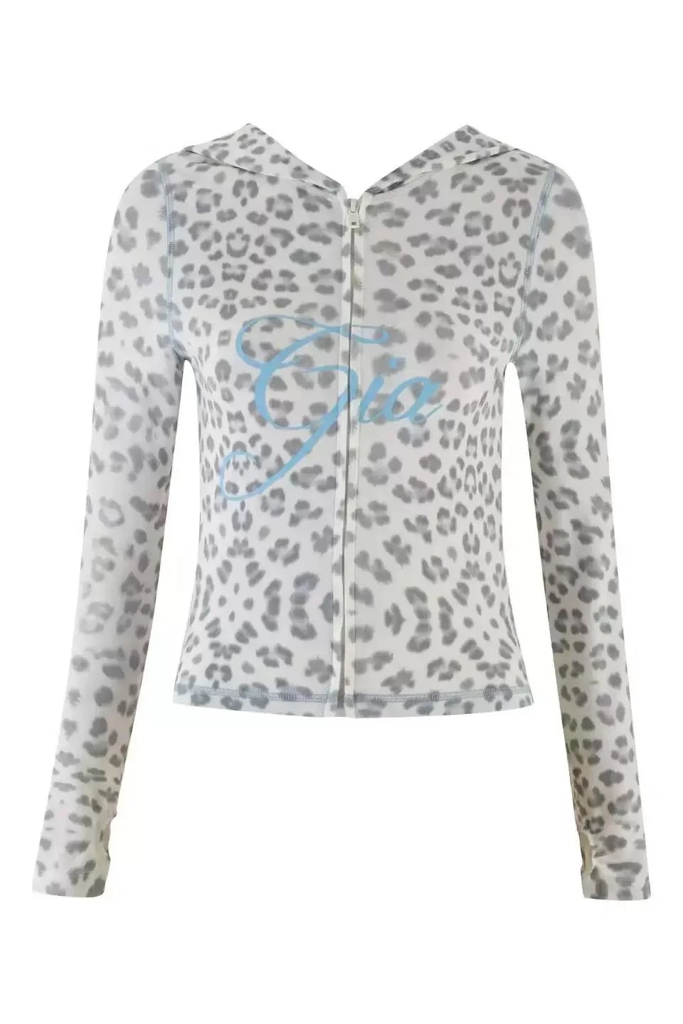 White leopard print jacket