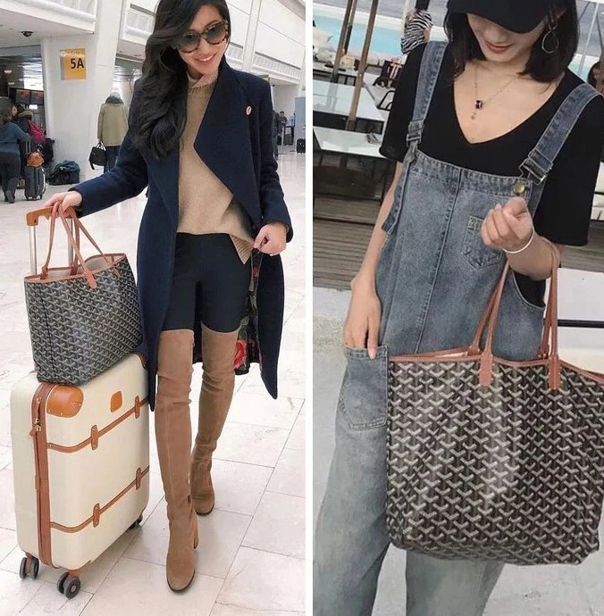 Goyard Saint Louis Tote Navy Blue Canvas Handbag with Pouch Tote Bag - 10
