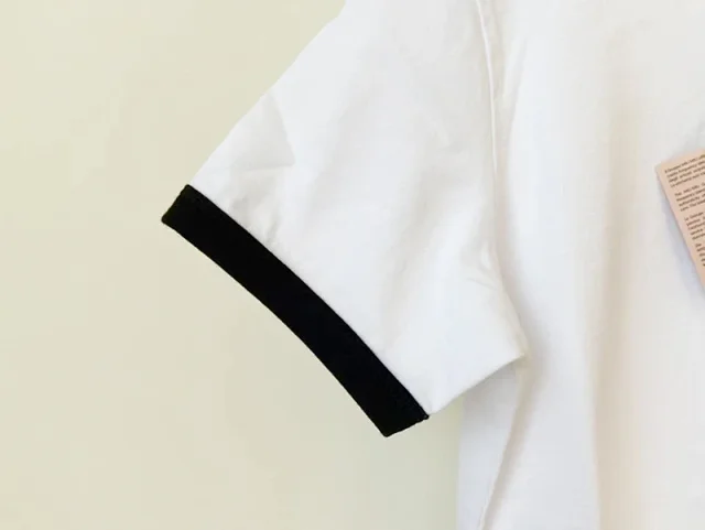 Unbranded T-Shirts Short-Sleeve Ringer T-Shirt with Embroidered Letter Motif product detail image 9